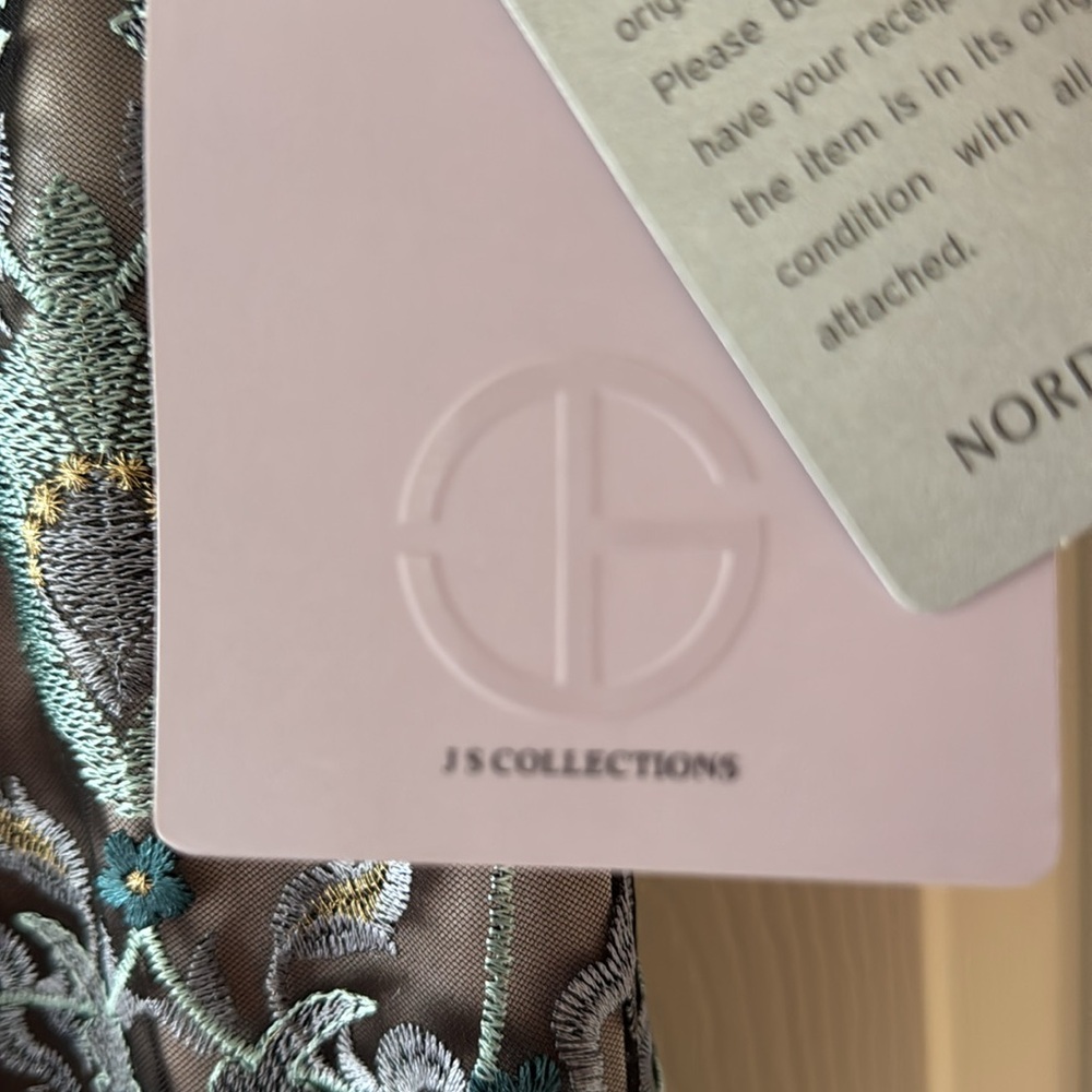 Js Collections Brocade Illusion Over Taupe Satin … - image 6